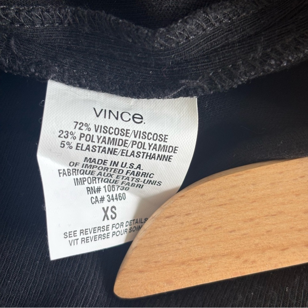 Vince Black Midi Dress Viscose Blend Sleek Modest Business Formal Event LBD XS - Picture 11 of 11
